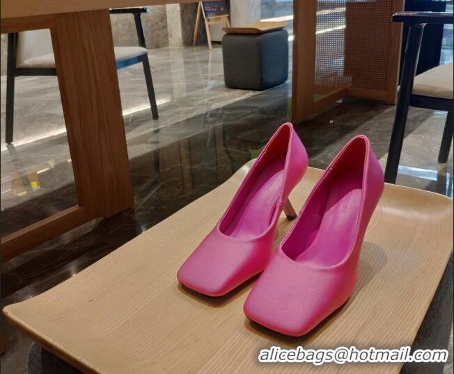 Pretty Style Balenciaga Silk High Heel Pumps 8.5cm with 7-Shaped Heel 060107 Pink