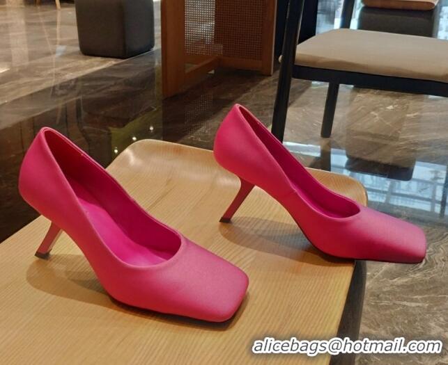 Pretty Style Balenciaga Silk High Heel Pumps 8.5cm with 7-Shaped Heel 060107 Pink