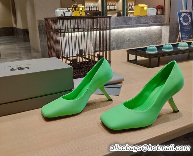 Top Grade Balenciaga Lambskin High Heel Pumps 8.5cm with 7-Shaped Heel Green 060111