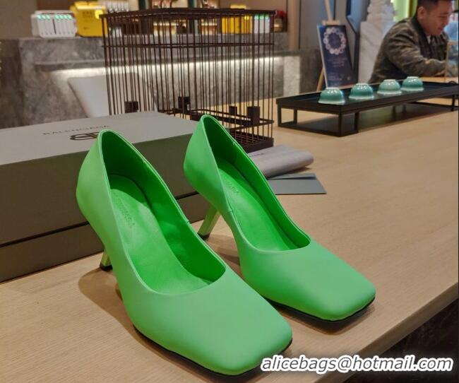 Top Grade Balenciaga Lambskin High Heel Pumps 8.5cm with 7-Shaped Heel Green 060111