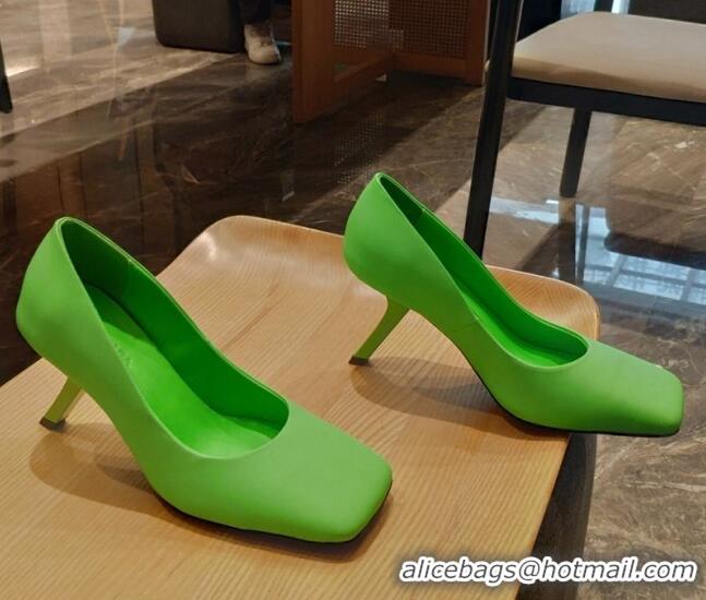 Top Grade Balenciaga Lambskin High Heel Pumps 8.5cm with 7-Shaped Heel Green 060111