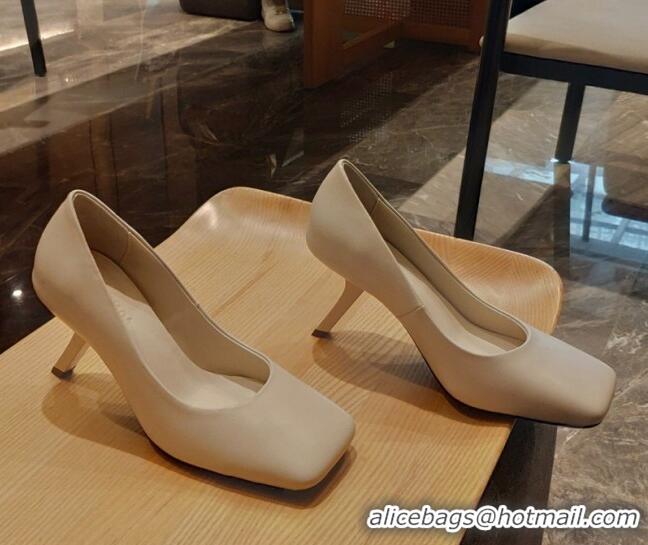 Durable Balenciaga Lambskin High Heel Pumps 8.5cm with 7-Shaped Heel White 060112