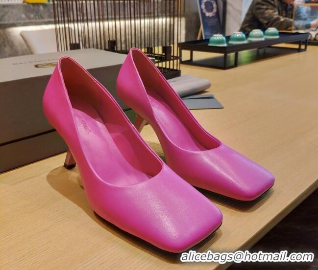 Best Grade Balenciaga Lambskin High Heel Pumps 8.5cm with 7-Shaped Heel Pink 060113