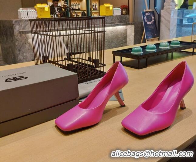 Best Grade Balenciaga Lambskin High Heel Pumps 8.5cm with 7-Shaped Heel Pink 060113