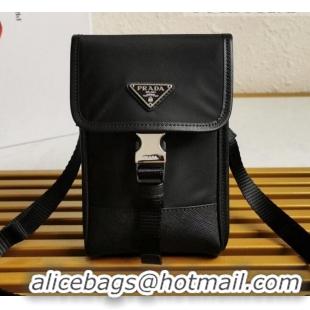 Promotional Prada Re-Nylon Messenger Mini Bag 2ZH108 Black 2021