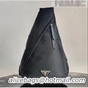 Buy Discount Prada Re-Nylon Messenger and Leather Backpack 2VZ092 Black 2021