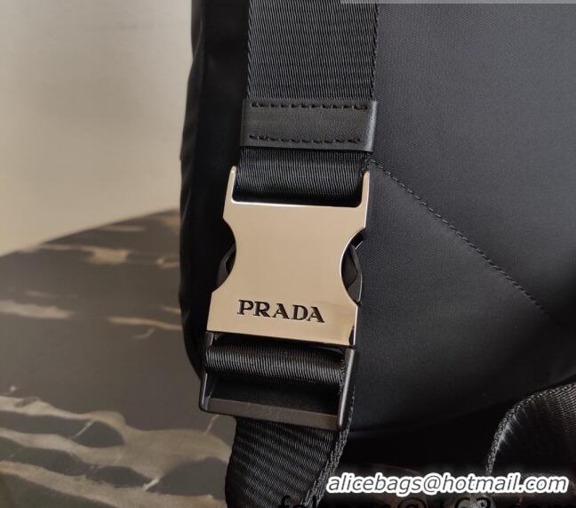 Buy Discount Prada Re-Nylon Messenger and Leather Backpack 2VZ092 Black 2021