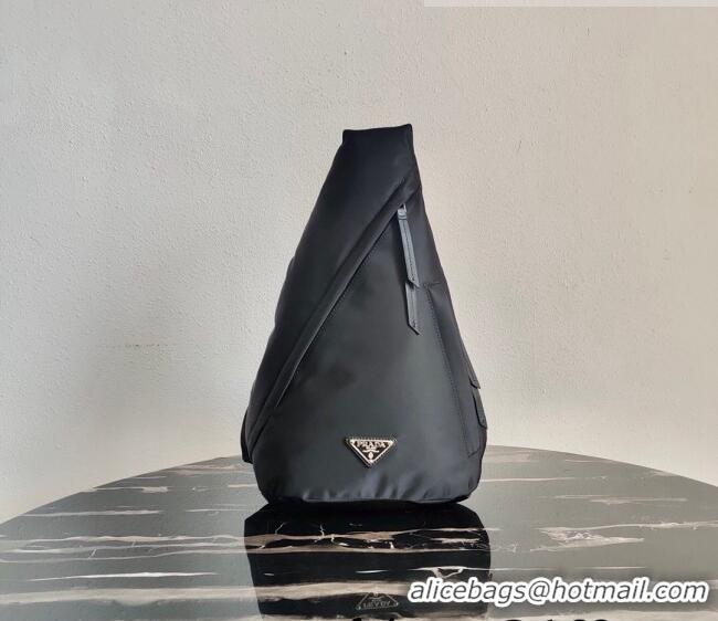 Buy Discount Prada Re-Nylon Messenger and Leather Backpack 2VZ092 Black 2021