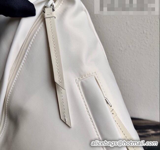 Good Product Prada Re-Nylon Messenger and Leather Backpack 2VZ092 White 2021