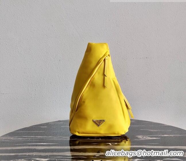 Trendy Design Prada Re-Nylon Messenger and Leather Backpack 2VZ092 Yellow 2021