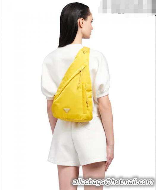 Trendy Design Prada Re-Nylon Messenger and Leather Backpack 2VZ092 Yellow 2021