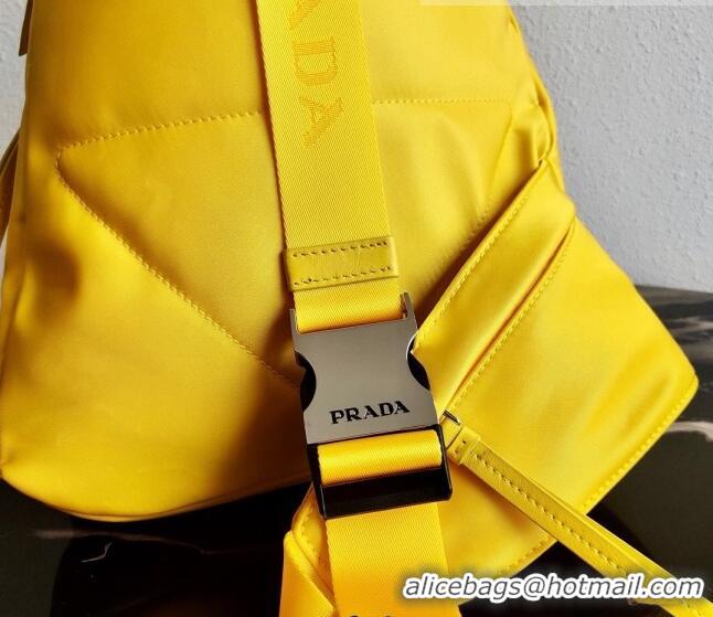 Trendy Design Prada Re-Nylon Messenger and Leather Backpack 2VZ092 Yellow 2021