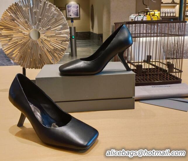 Low Price Balenciaga Lambskin High Heel Pumps 8.5cm with 7-Shaped Heel Black 060115