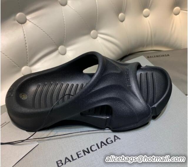 Top Design Balenciaga Rubber Slide Sandals Black 0620150