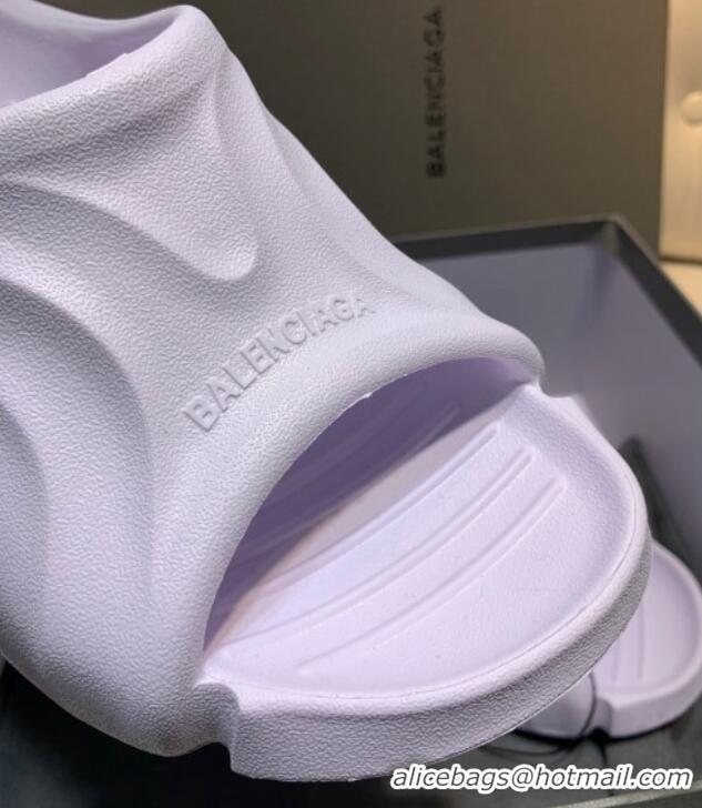 Good Looking Balenciaga Rubber Slide Sandals Purple 0620151