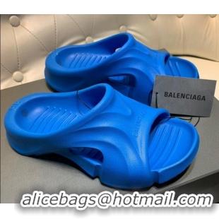 Best Price Balenciaga Rubber Slide Sandals Blue 0620152