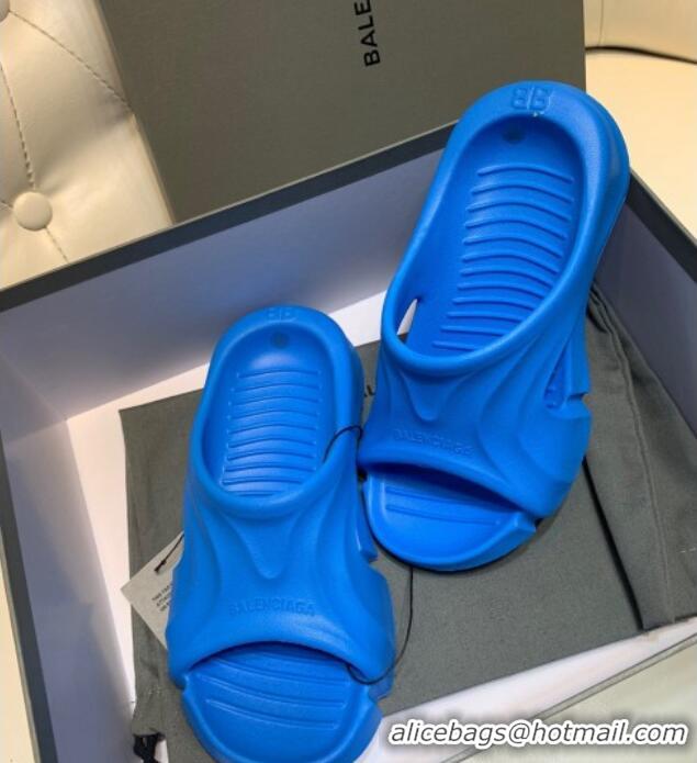 Best Price Balenciaga Rubber Slide Sandals Blue 0620152