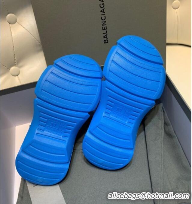 Best Price Balenciaga Rubber Slide Sandals Blue 0620152