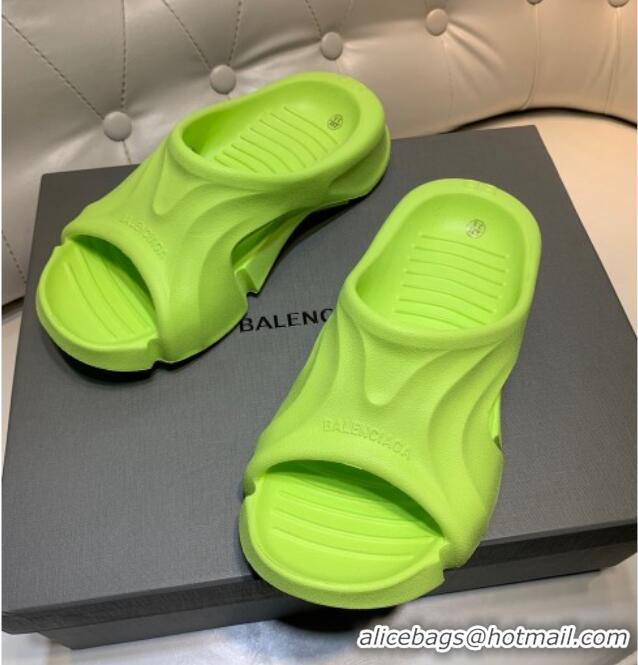 Purchase Balenciaga Rubber Slide Sandals Neon Green 0620153