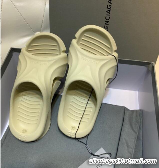 Best Product Balenciaga Rubber Slide Sandals Beige 0620154