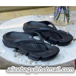 Low Cost Balenciaga Rubber Thong Slide Sandals Black 0620155