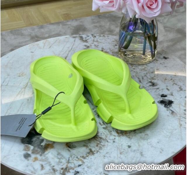 Cheap Balenciaga Rubber Thong Slide Sandals Neon Green 0620158