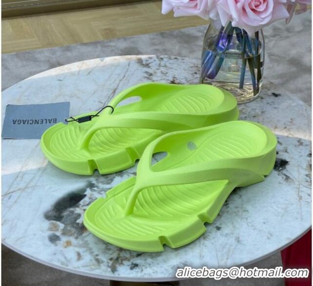 Cheap Balenciaga Rubber Thong Slide Sandals Neon Green 0620158