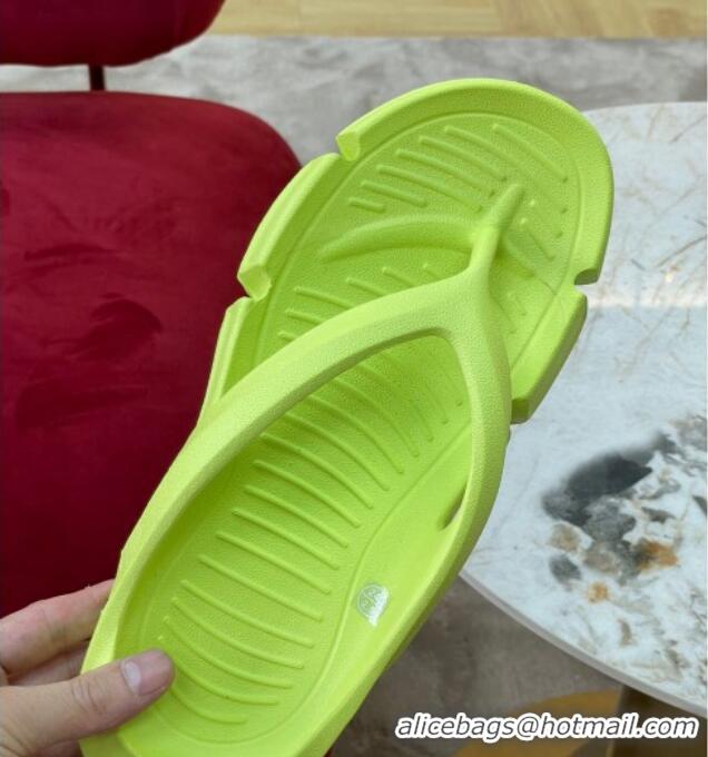 Cheap Balenciaga Rubber Thong Slide Sandals Neon Green 0620158