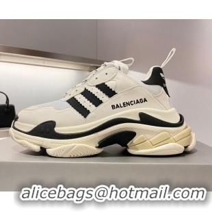 Discount Adidas x Balenciaga Triple S Sneakers White/Black 070102