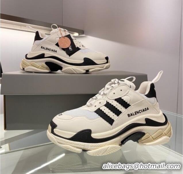 Discount Adidas x Balenciaga Triple S Sneakers White/Black 070102