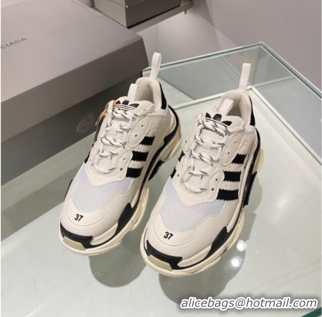 Discount Adidas x Balenciaga Triple S Sneakers White/Black 070102