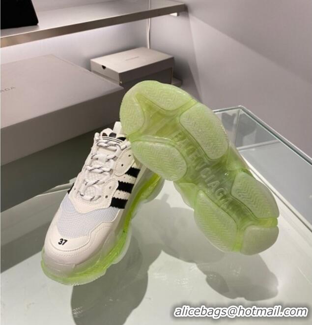 Good Product Adidas x Balenciaga Triple S Sneakers White/Green 070103