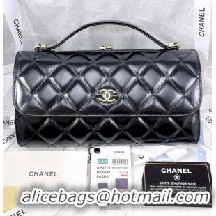 Discount Promotional Chanel FLAP PHONE HOLDER WITH CHAIN AS2875 BLACK