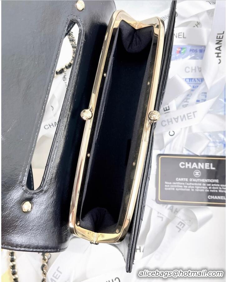 Discount Promotional Chanel FLAP PHONE HOLDER WITH CHAIN AS2875 BLACK