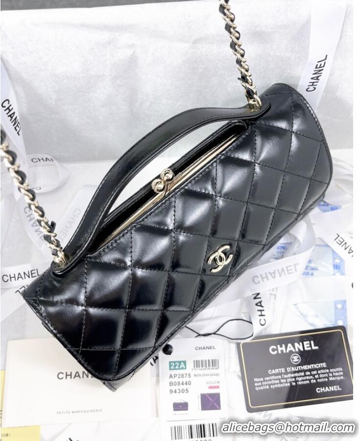 Discount Promotional Chanel FLAP PHONE HOLDER WITH CHAIN AS2875 BLACK