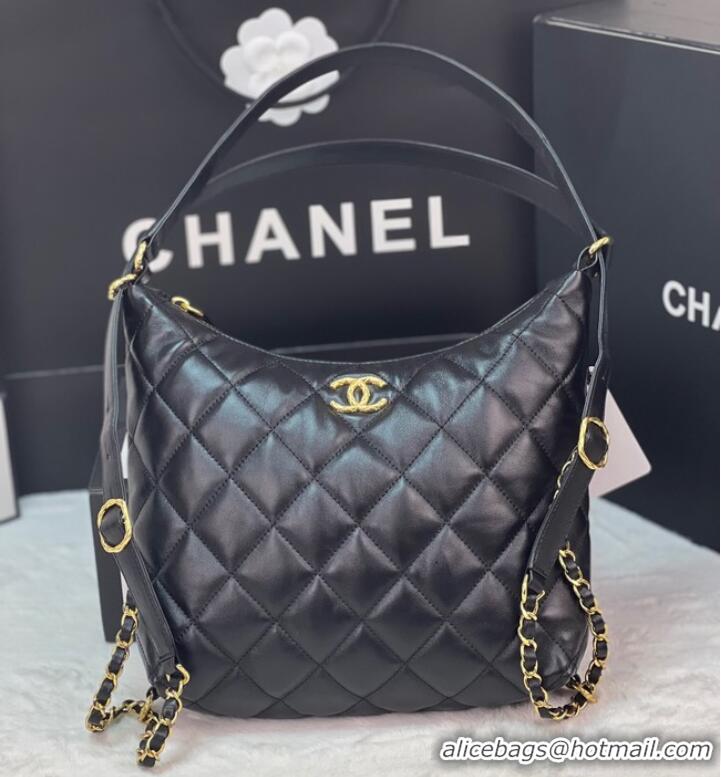 Buy Fashionable Chanel Lambskin Backpack AS3487 Black