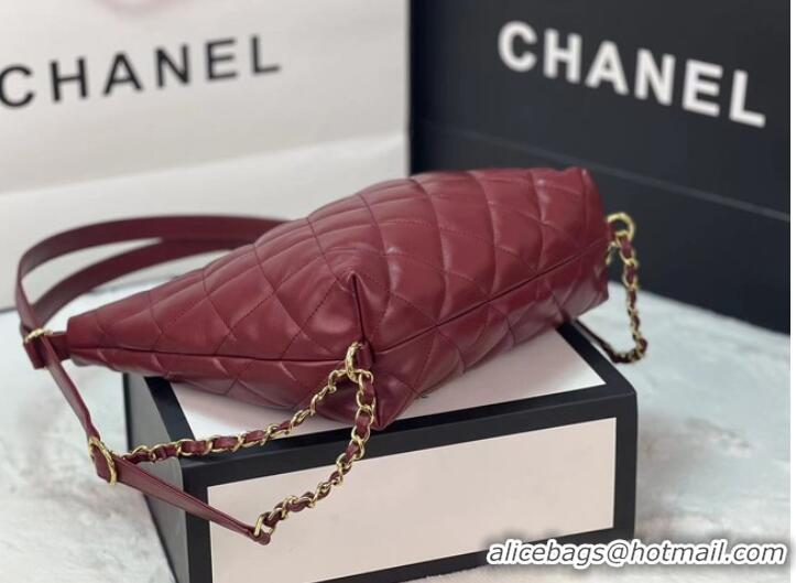 Reasonable Price Chanel Lambskin Backpack AS3487 Burgundy