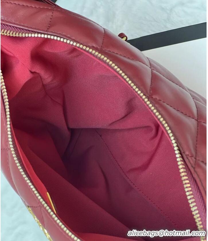 Reasonable Price Chanel Lambskin Backpack AS3487 Burgundy