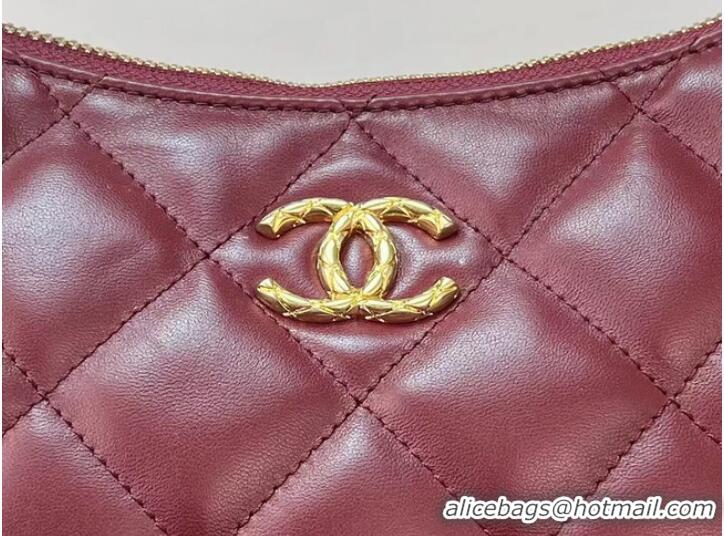 Reasonable Price Chanel Lambskin Backpack AS3487 Burgundy