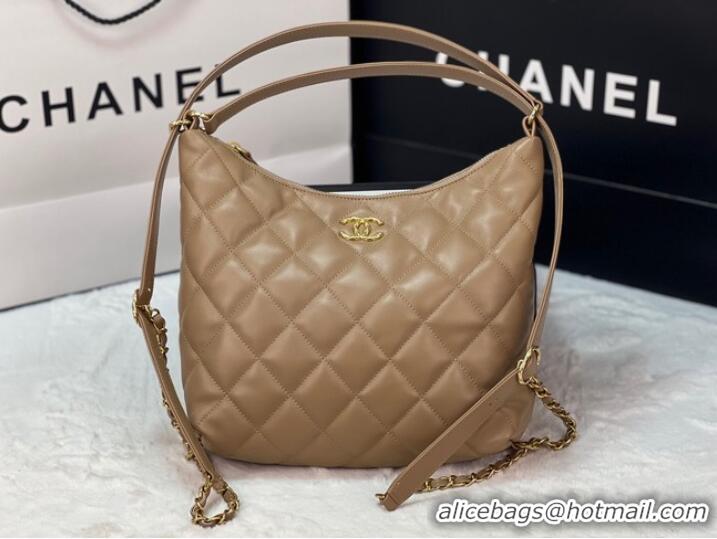 Trendy Design Chanel Lambskin Backpack AS3487 Apricot