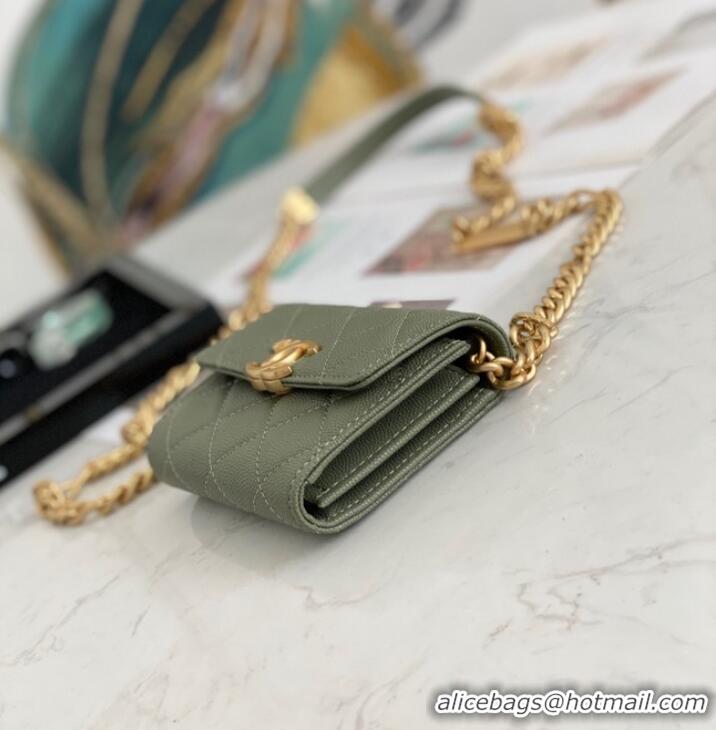 Top Design CHANEL CLUTCH WITH CHAIN 81156 GREEN