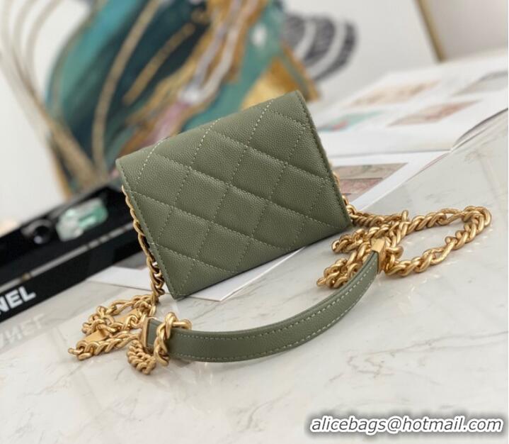 Top Design CHANEL CLUTCH WITH CHAIN 81156 GREEN