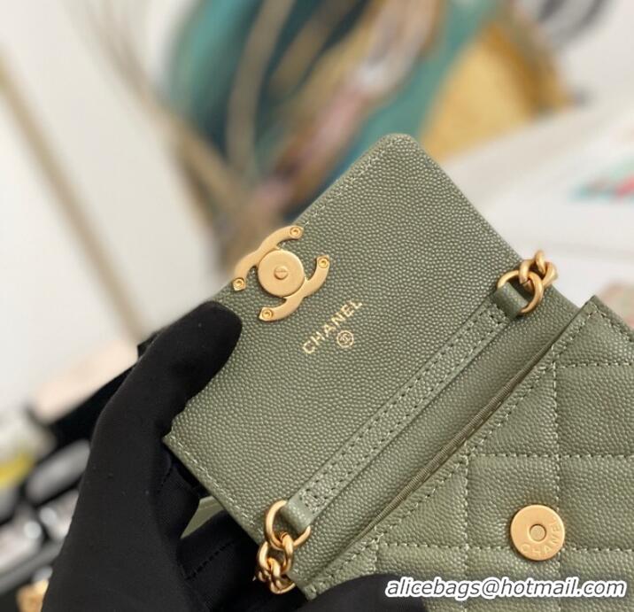 Top Design CHANEL CLUTCH WITH CHAIN 81156 GREEN