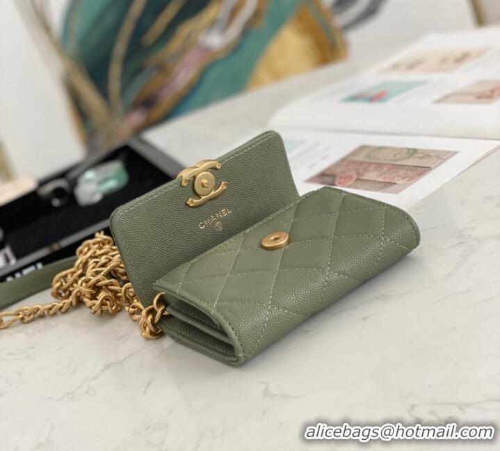 Top Design CHANEL CLUTCH WITH CHAIN 81156 GREEN