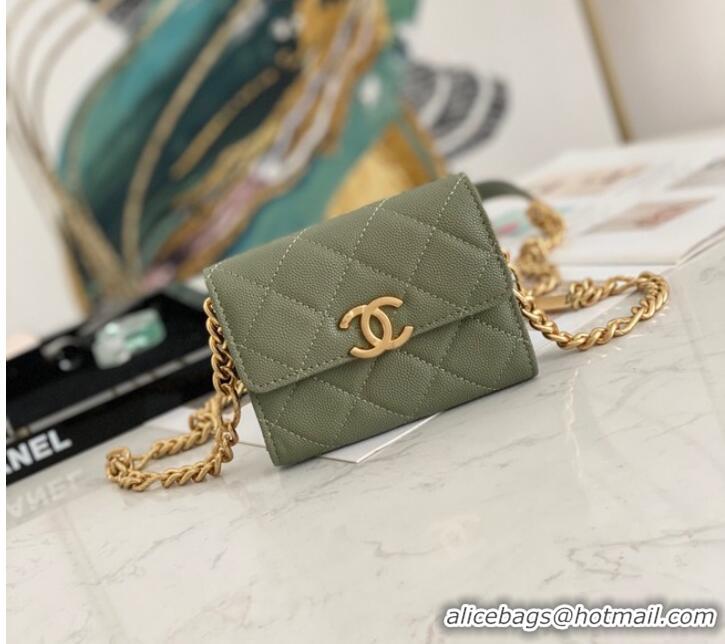 Top Design CHANEL CLUTCH WITH CHAIN 81156 GREEN