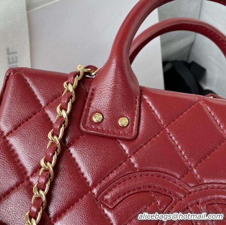 Famous Brand Chanel VANITY CASE AS3345 Burgundy