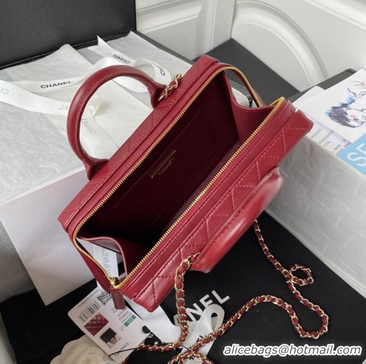 Famous Brand Chanel VANITY CASE AS3345 Burgundy