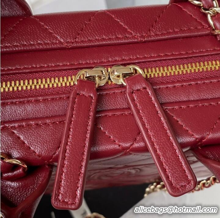 Famous Brand Chanel VANITY CASE AS3345 Burgundy