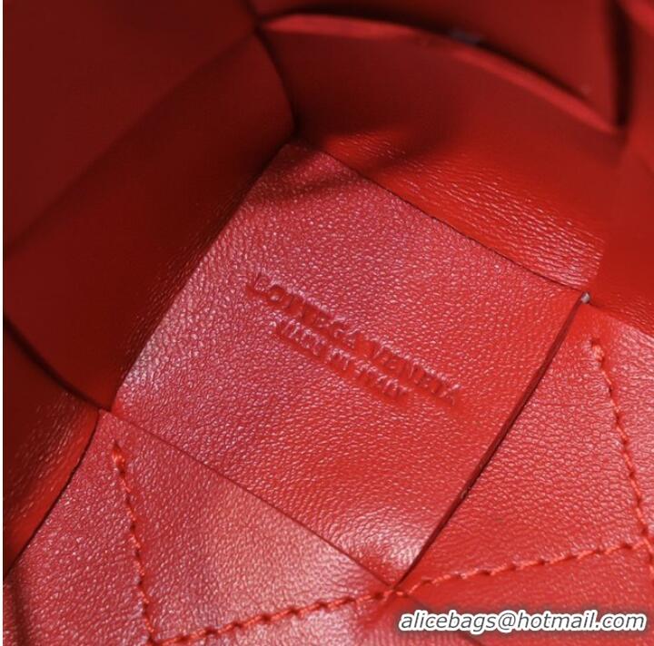 Top Quality Bottega Veneta Mini intreccio leather crossbody bucket bag 680217 Red