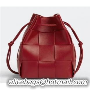 Famous Brand Bottega Veneta Small Cassette Bucket Bag 680218 red